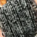 Grade A Black Rutilated Quartz / 3mm (1 Strand)