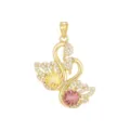 Pendentif Uniquement (Sans Chaîne) / Or Double Cygne Jaune et Rose