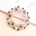 White AB 5 (Gold/AB Color/Dark Green Rhinestone)