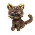 Brown Rhinestone Cat Style