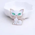 Green Eyed White Cat Style