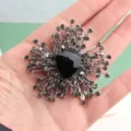 Solid Black (Silver/Black Gem/Gray Rhinestone)
