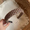 Serre-tête à carreaux marron (Largeur 3cm)