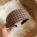 Serre-tête à carreaux marron (Largeur 6.5cm)
