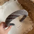 Serre-tête à carreaux gris (Largeur 3cm)