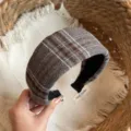 Serre-tête à carreaux gris (Largeur 6.5cm)