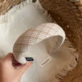 Serre-tête à carreaux blanc (Largeur 4cm)