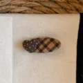 Light Coffee Plaid (Heart Decor) / Light Coffee Plaid Duckbill Clip