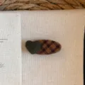Dark Coffee Plaid (Heart Decor) / Dark Coffee Plaid Duckbill Clip