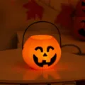 Curved Brow Pumpkin Bucket Glowing Medium