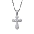 Ciondolo a Croce (DZ-S45) / Catena a Corda (3*24 Pollici) / Argento