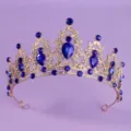 Blue Rhinestone Crown (TS-J2720GBLUE)