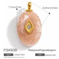 Ovaler Rosa Oranger Stein Stil (PJ94908I)