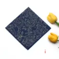 Bleu Marine Argent Paisley (i)