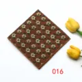 Brown Background Cream Dark Green Floral Pattern (016)