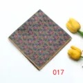 Tan Background Pink Flower Blue Leaf Pattern (017)