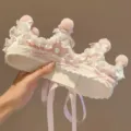 Corona de Encaje Rosa / Rosa