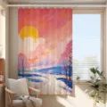 Single Curtain / 70cm Wide x 100cm High With Hanging Rings and Tiebacks / Dopamine Oil Painting (1CL)