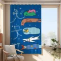 [Single Curtain] Width 70cm x Height 100cm Hook + Strap / Starry Animals (Relaxing Healing 04CL)