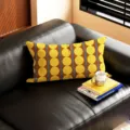 Dubbelzijdig Patroon 30x50cm (Kussensloop Zonder Kern) / Geel Bruin Cirkel