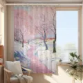 Single Curtain / 70cm Wide x 100cm High With Hanging Rings and Tiebacks / Dopamine Oil Painting (5CL)