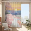 Single Curtain / Single Curtain (180x180cm) With Rings and Tiebacks / Dopamine Oil Painting 8CL