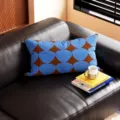 Dubbelzijdig Patroon 30x50cm (Alleen Hoes) / Blauwe Nachtgeometrie
