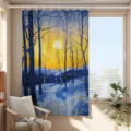 Single Curtain / Single Curtain (180x180cm) With Rings and Tiebacks / Dopamine Oil Painting 13CL