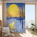 Single Curtain / Single Curtain (180x180cm) With Rings and Tiebacks / Dopamine Oil Painting 14CL