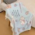 100*150cm / Light Blue Cat Style / Button Style
