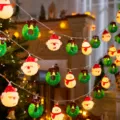 Mix Guirnalda de Navidad y Papá Noel / 1,5m 10 LEDs (Batería)