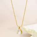 White Water Drop Pendant Necklace (RT325XL-white) / 18K Gold