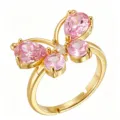 Butterfly Pink Main Stone (TJ441) / Adjustable / Gold
