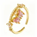 Bead Chain Butterfly (TJ327) / Adjustable Open Size / Gold