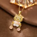 Roze Emaille Kat Stijl (T4109)