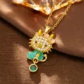 Groen Emaille Kat Stijl (T4106)