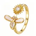 Sunflower And Bee (TJ371) / Gold