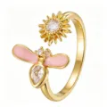 Pink Wing Bee Sunflower (TJ373) / Gold