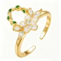 Enamel Flower Vine Style (TJ421) / Gold