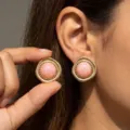 Round Gradient Style (EH1307) / 18K Gold / Pink