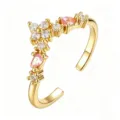 Flower Star Pink Stone (TJ420) / Adjustable / Gold