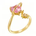 Heart Prong Setting Pink Stone (TJ440) / Adjustable / Gold