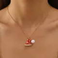 Christmas Hat With Pearls Style (XL303) / 18K Gold