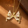 Bowknot White Pink (T4094)