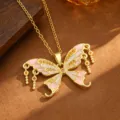 Butterfly Pink White Tassel (T4097)