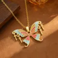 Butterfly Green Pink Tassel (T4099)