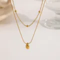 Double Layer Water Drop Necklace / Gold