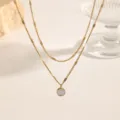 Double Layer White Shell Necklace / Gold