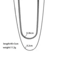 Blade + Snake Chain Necklace / Steel Color
