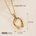 Gold Bunter Zirkonia Hufeisen (NKL03198) / Gold